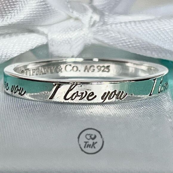 Tiffany Retired Notes "I Love You" Ring - Sterling Silver - Size 8.5 - Picture 2 of 16